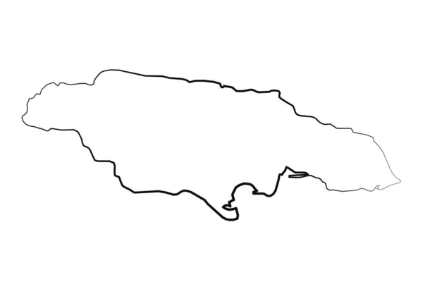 Desenho Mão Forrado Jamaica Mapa Simples Desenho — Vetor de Stock