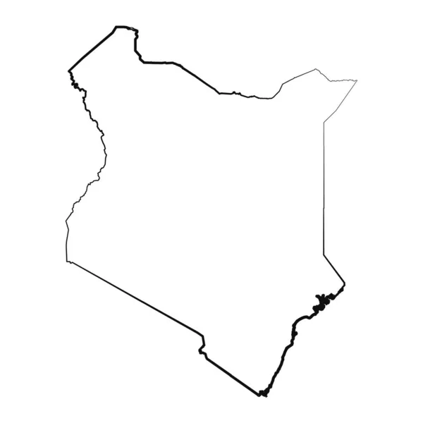 Handgezeichnete Kenia Einfache Kartenzeichnung — Stockvektor