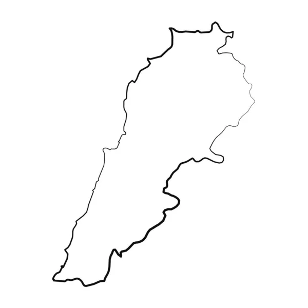 Σχεδίαση Απλού Χάρτη Του Λιβάνου Επένδυση Χεριού — Διανυσματικό Αρχείο