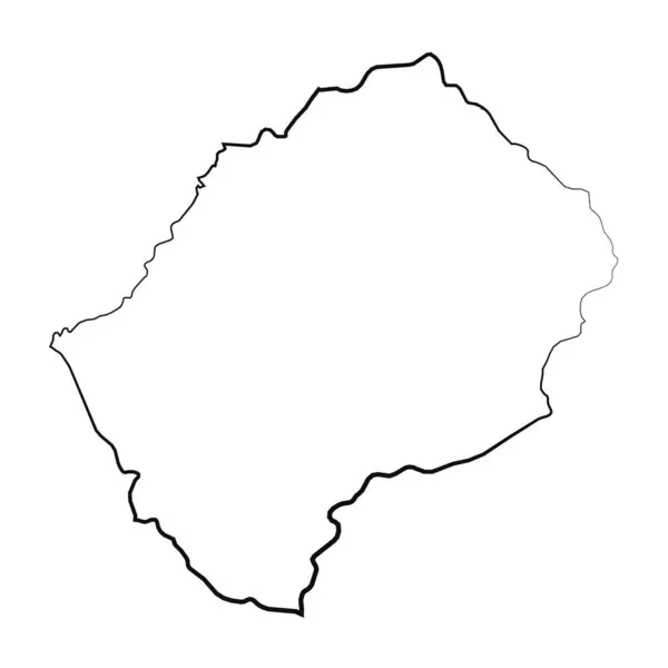 Çizimi Lesotho Basit Harita Çizimi — Stok Vektör