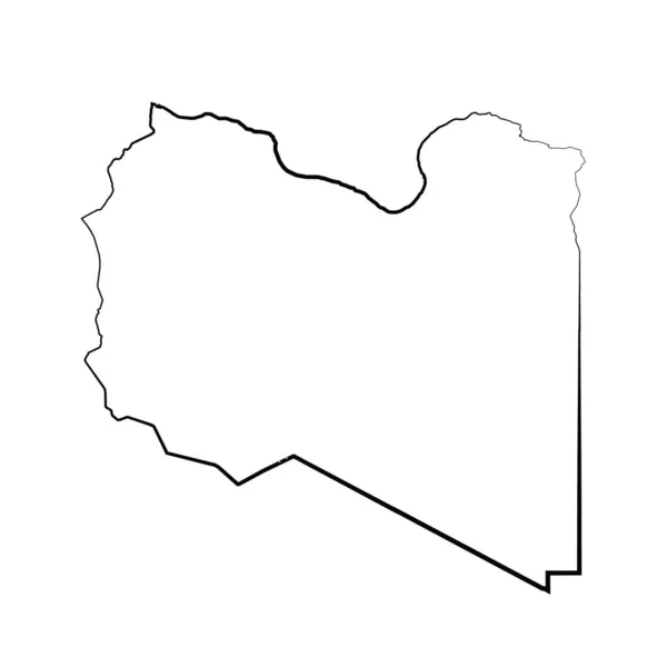 Dibujo Mapa Simple Libia Forrado Mano — Archivo Imágenes Vectoriales