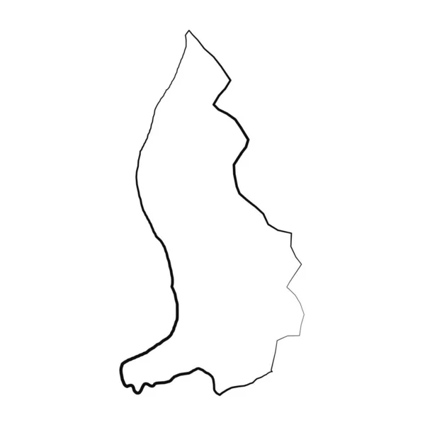 Desenho Mão Forrado Liechtenstein Mapa Simples Desenho —  Vetores de Stock