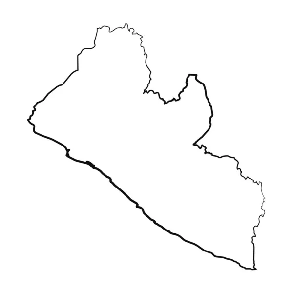 Dibujo Mapa Simple Liberia Forrado Mano — Vector de stock