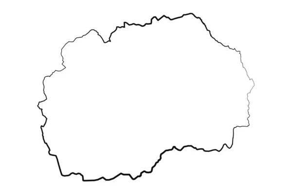 Mão Desenhado Forrado Macedónia Mapa Simples Desenho —  Vetores de Stock