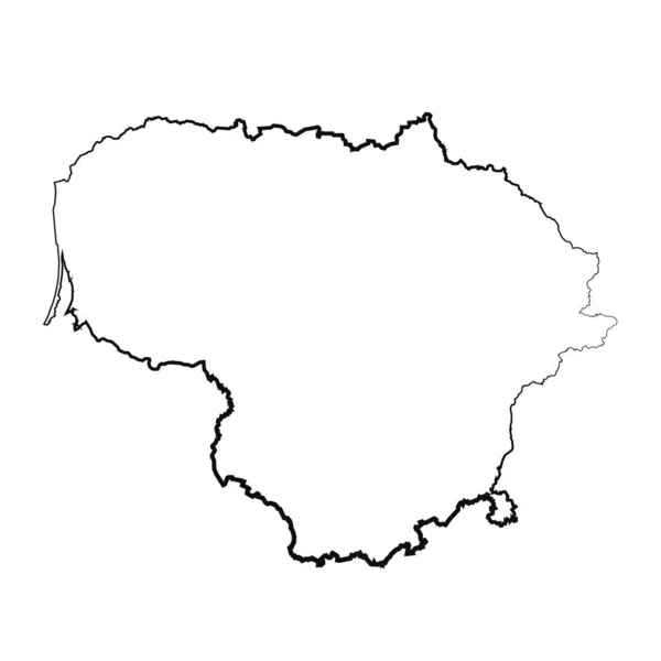 Handgezeichnete Linienführung Litauen Einfache Kartenzeichnung — Stockvektor