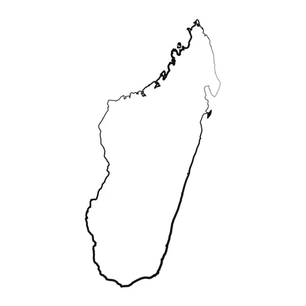 Desenho Mão Forrado Madagáscar Mapa Simples Desenho — Vetor de Stock