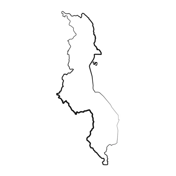 Desenho Mapa Simples Malawi Forrado Mão — Vetor de Stock