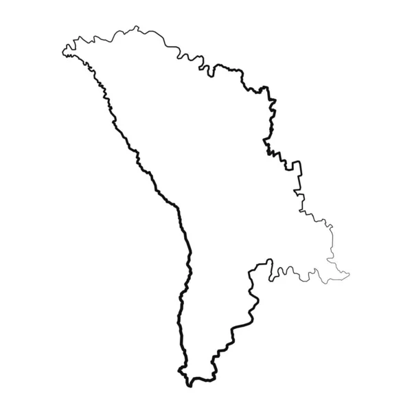 手绘Lined Moldova简单地图绘图 — 图库矢量图片