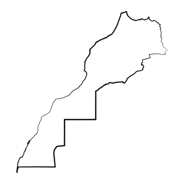 Einfache Kartenzeichnung Von Hand Gezeichnet Marokko — Stockvektor