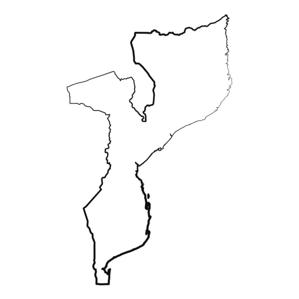 Рисунок Карты Мозамбика Ручным Рисунком — стоковый вектор