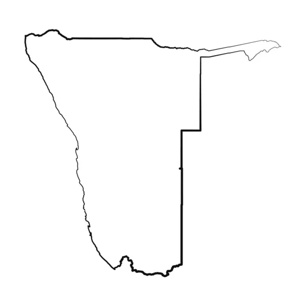 Dibujo Mapa Simple Dibujado Mano Forrado Namibia — Vector de stock