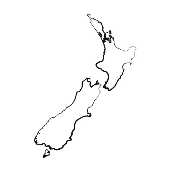 Desenho Mapa Simples Desenhado Mão Nova Zelândia — Vetor de Stock