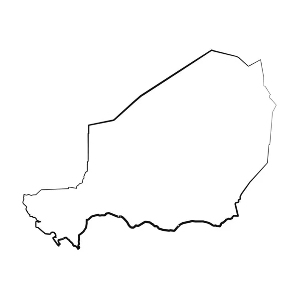 Kézzel Rajzolt Soros Niger Egyszerű Térkép Rajz — Stock Vector
