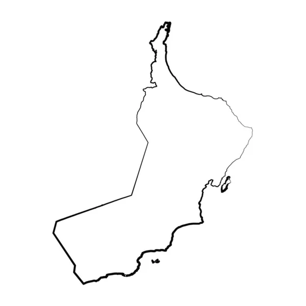 Ručně Kreslená Kreslená Jednoduchá Mapa Omán — Stockový vektor