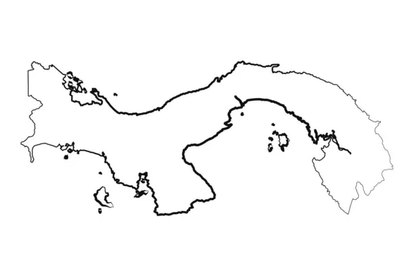 Рисунок Карты Подкладкой Вручную Панаме — стоковый вектор