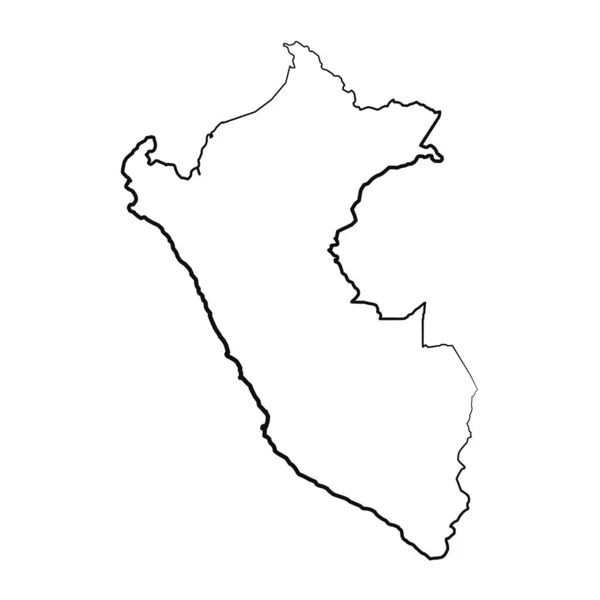 手绘Lined Peru简单地图绘图 — 图库矢量图片