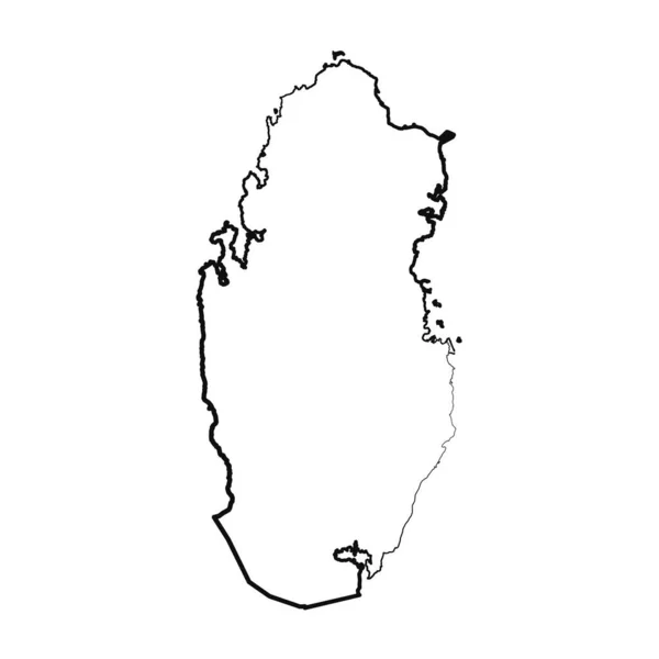 Dibujo Mapa Simple Qatar Forrado Mano — Vector de stock
