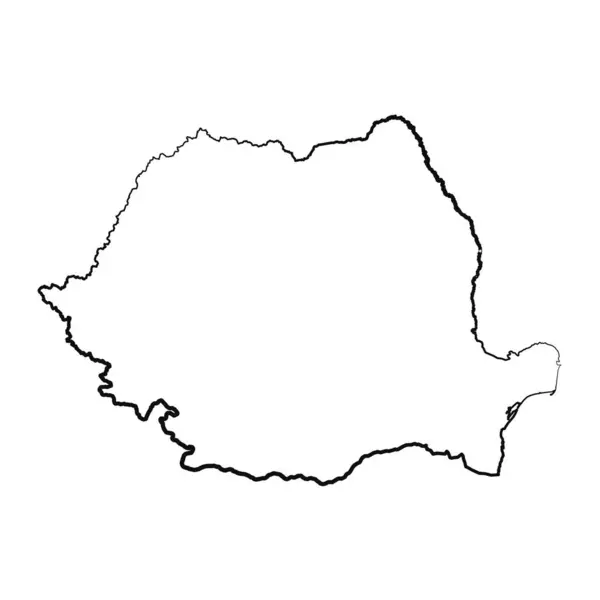 手描きルーマニア シンプルなマップ図面 — ストックベクタ