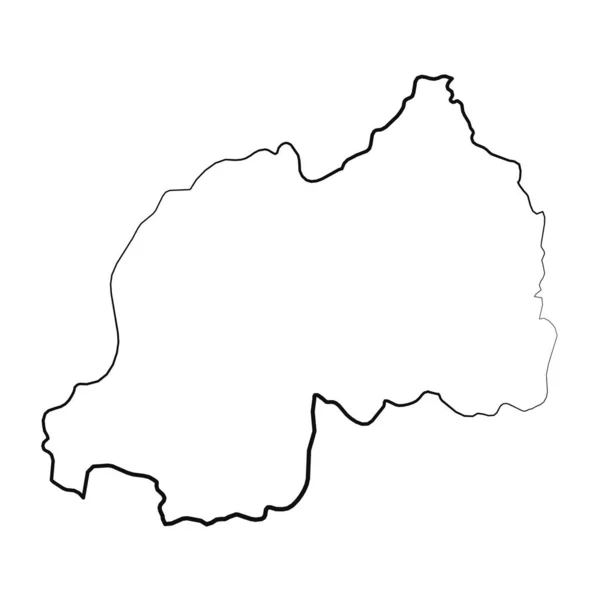手描きルワンダ シンプル マップ図面 — ストックベクタ