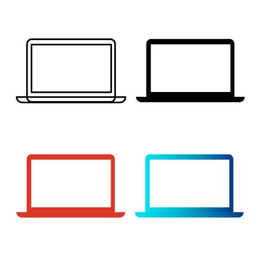 Soyut Laptop Siluet Çizimi