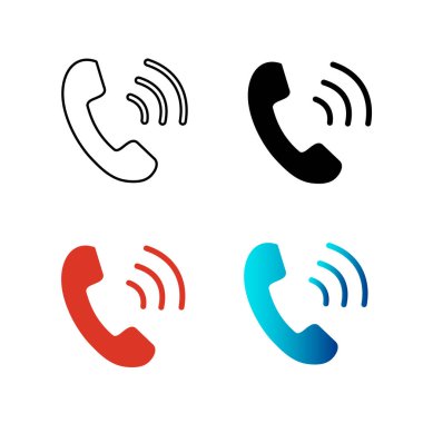 Soyut Telefon Çağrısı Siluet Çizimi