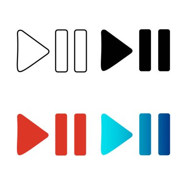 Soyut Oynatma ve Duraklat Silüet Resimlemesi