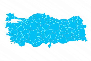 Ayrıntılı Düz Tasarım Türkiye Haritası