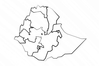 El Çizimi Etiyopya Haritası İllüstrasyonu