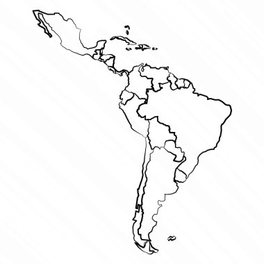 El Çizimi Latin Amerika Haritası Çizimi