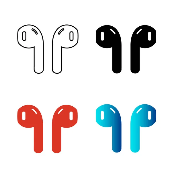 Abstract Creative Earbuds Silhouette Illustration — Stock Vector