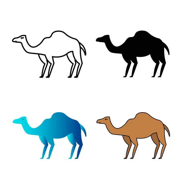 Abstracto Plano Camello Animal Silueta Ilustración — Vector de stock