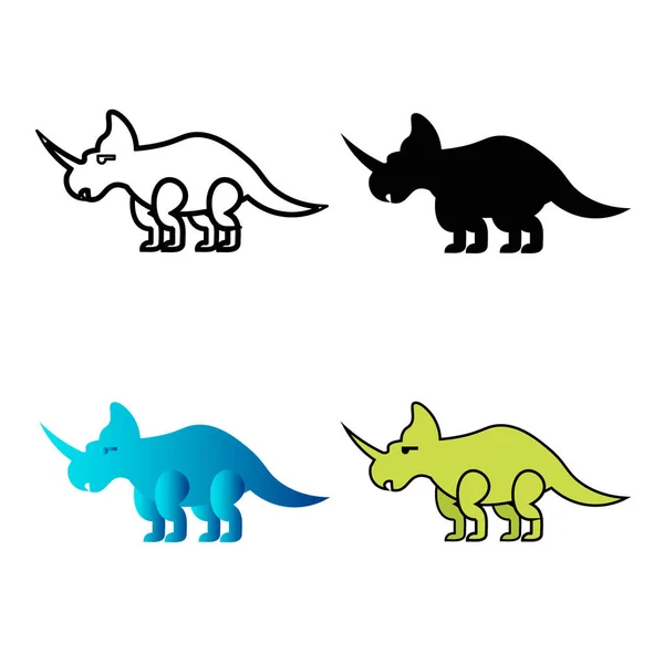 Silueta Dinosaurio Centrosaurus Plana Abstracta Ilustración — Vector de stock