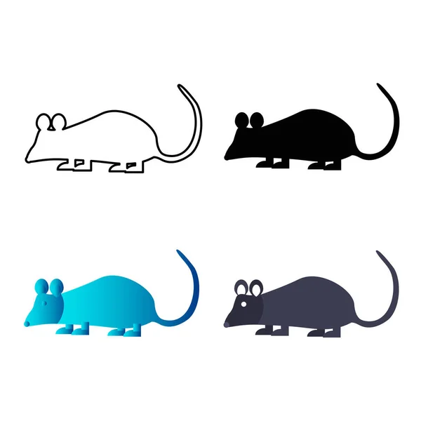 Abstract Flat Rat Animal Silhouette Illustration — Stock Vector