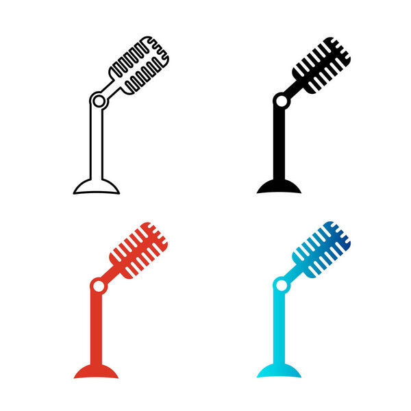 Abstract Microphone Silhouette Illustration