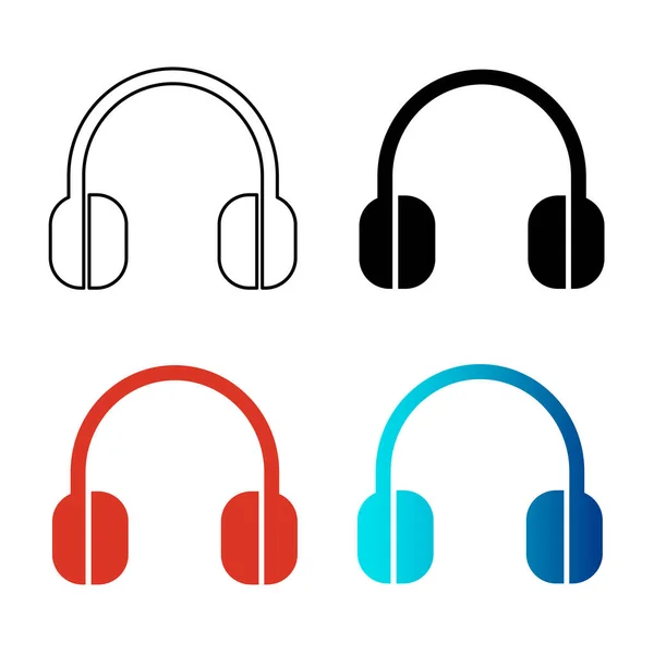 Abstract Music Headphone Silhouette Illustration — Stock Vector