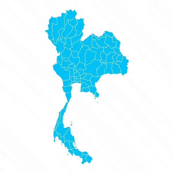 Peta Rancangan Datar Thailand Dengan Rincian - Stok Vektor