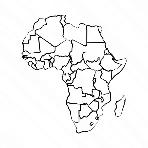 Dibujado Mano África Mapa Ilustración — Vector de stock