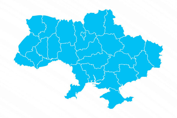 Flat Design Map of Ukraine With Details