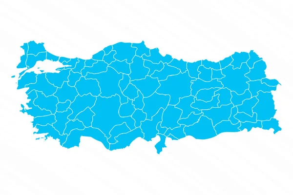 Płaska Mapa Turcji Szczegółami — Wektor stockowy