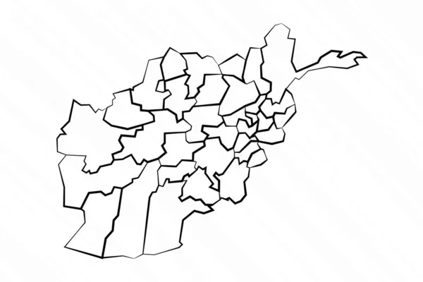 Ilustrasi Peta Peta Afghanistan Ditarik Tangan - Stok Vektor