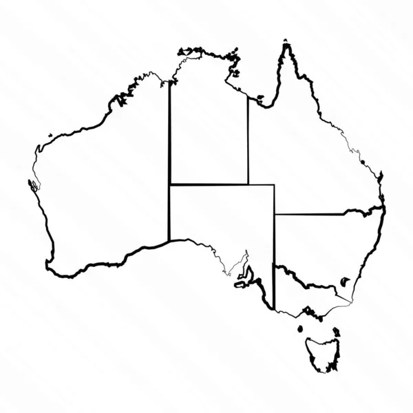 Ilustração Mapa Desenhado Mão Austrália —  Vetores de Stock