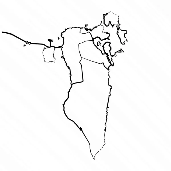 Handgezeichnete Bahrain Landkarte Illustration — Stockvektor