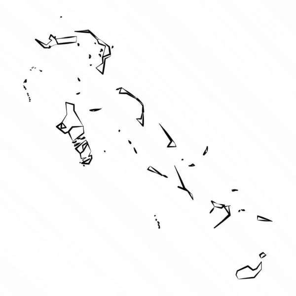 Ilustração Mapa Bahamas Desenhado Mão —  Vetores de Stock