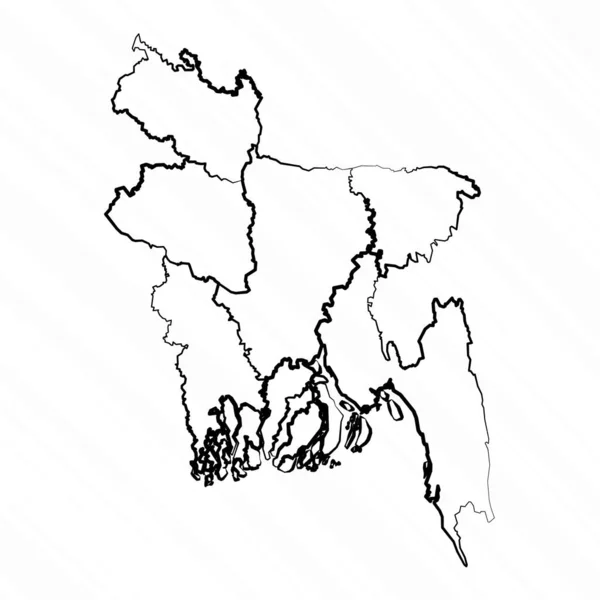 Ilustración Del Mapa Bangladesh Dibujado Mano — Vector de stock
