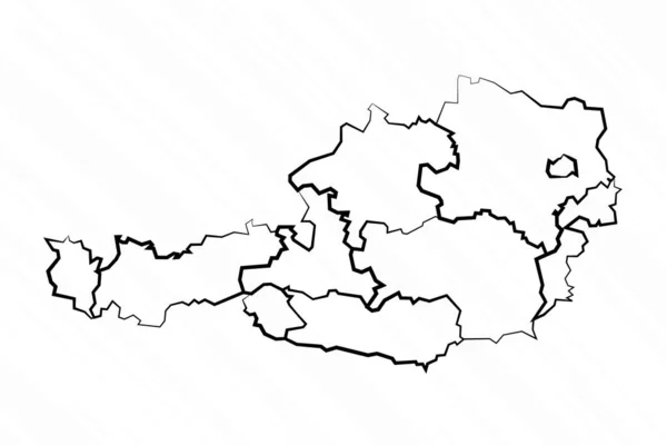 Illustration Carte Autriche Dessinée Main — Image vectorielle