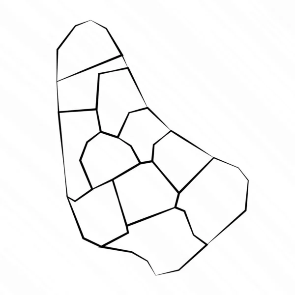 Χειροποίητη Απεικόνιση Χάρτη Μπαρμπάντος — Διανυσματικό Αρχείο