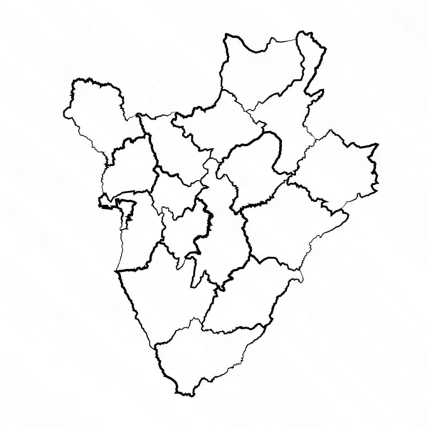 Ilustrasi Peta Burundi Gambar Tangan - Stok Vektor