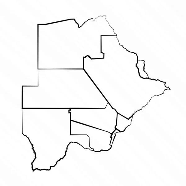 Handgezeichnete Landkarte Botswanas — Stockvektor