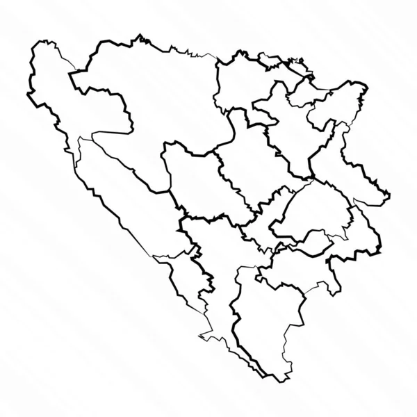 Illustration Carte Bosnie Herzégovine Dessinée Main — Image vectorielle