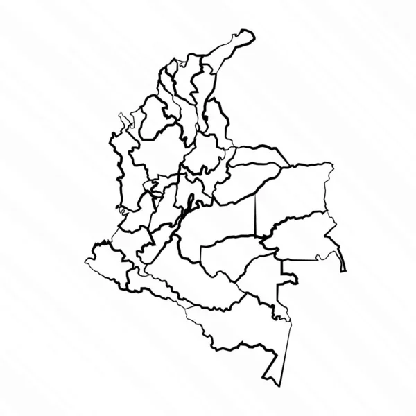 Ilustrasi Peta Kolombia Ditarik Tangan - Stok Vektor